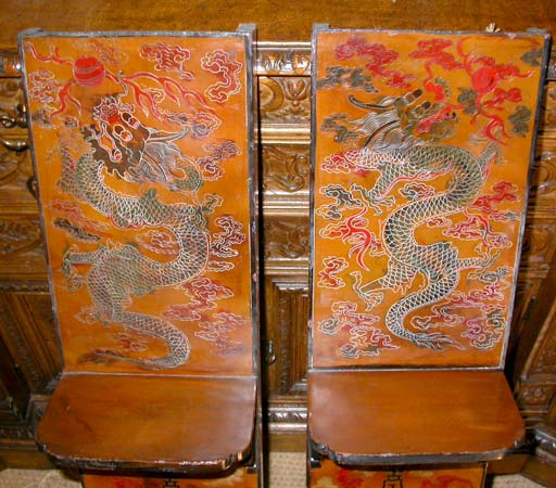 French Pair of Chinoiserie Dragon Shelves For Sale