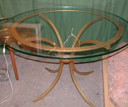 Glass Gueridon Table by Robert Thibier For Sale