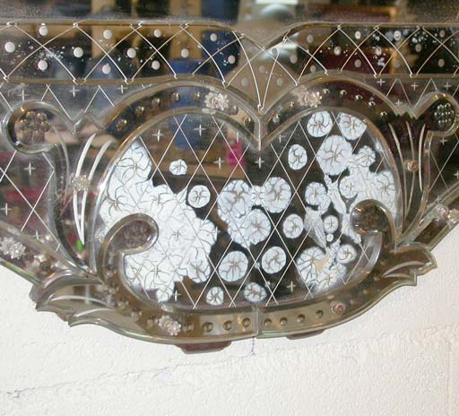 40's Etched Pediment Mirror
