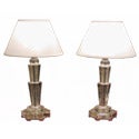 Pair of Crystal and Silver Lamps