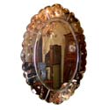 Vintage Oval Bubble and Scalloped Edge Mirror