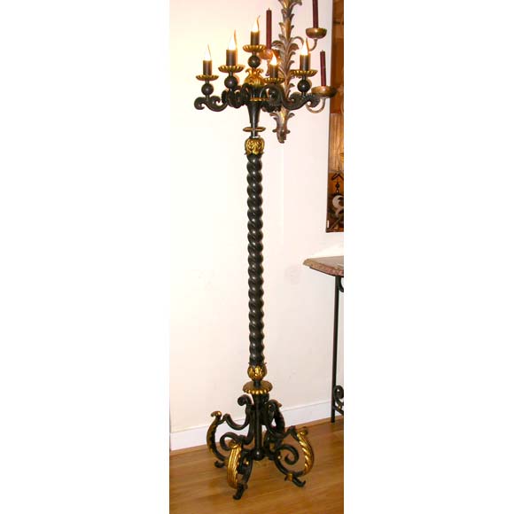 Wrought Iron Floor Lamp by Gilbert Poillerat
