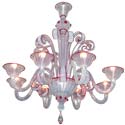Murano Ruby Bordered Opalescent Ceiling Light