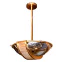 A Chrome, Brass and Glass Column Ceiling Light A Chrome, Brass and Glass Column Ceiling Light