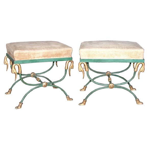 Pair of Swan Head Stools For Sale