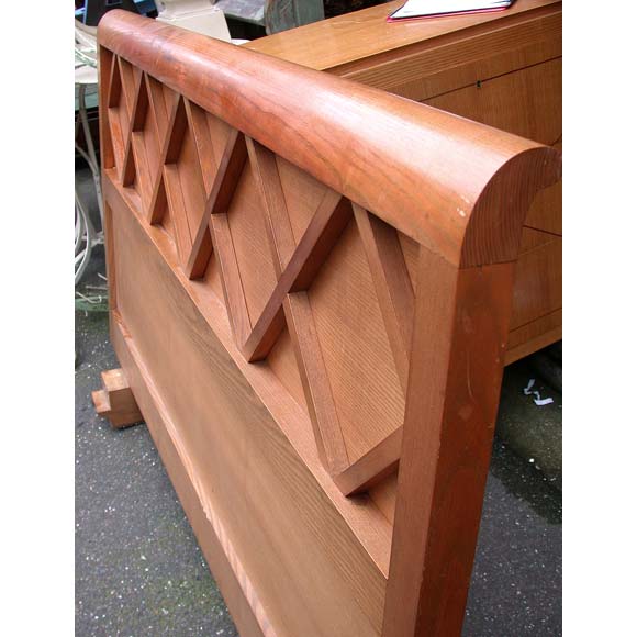 X Decorated Oak Bed Frame For Sale 3
