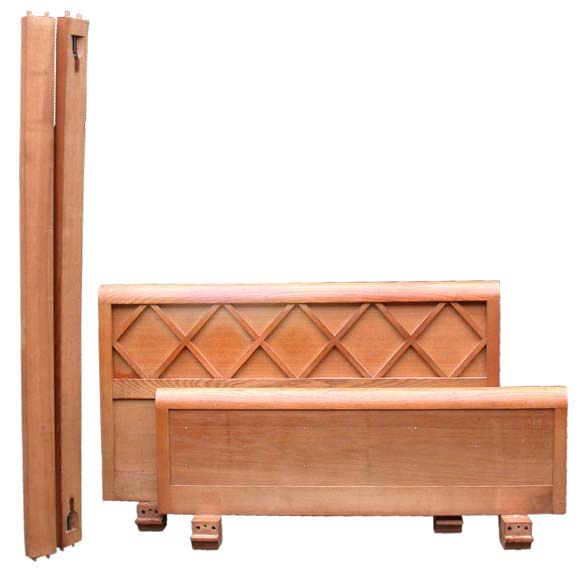 X Decorated Oak Bed Frame For Sale