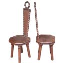 Set of Eight Carved Rope Loop Back Oak Chairs
