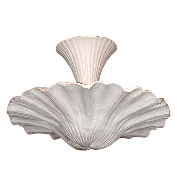 Plaster Shell Ceiling Light For Sale