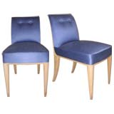 Pair of Royal Blue Boudoir Chairs by Dominique