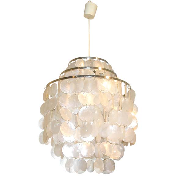 Mother of Pearl Ceiling Light by Verner Panton