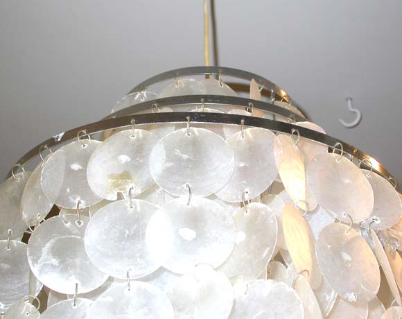 20th Century Mother of Pearl Ceiling Light by Verner Panton
