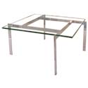70
s Square Chrome and Glass Coffee Table