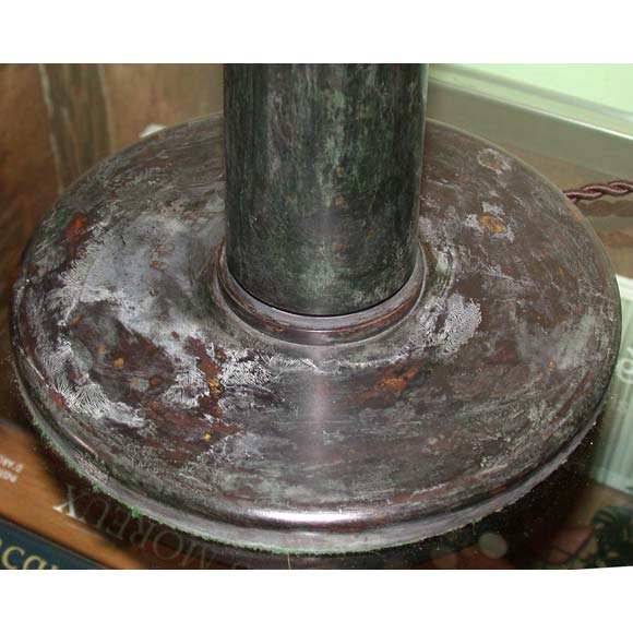 Pair of Bronze Patina Metal Table Lamps