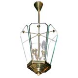1940's Hexagonal Paned Lantern Ceiling Light