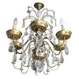 1940
s Six Branch Chandelier in the Style of Baguès