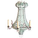 Pair of Glass Pearl and Daisy String Framed Wall Light Appliques