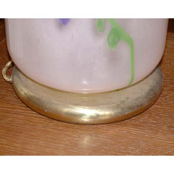 Pale Rose and Murrine Bleu Flower Table Lamp
