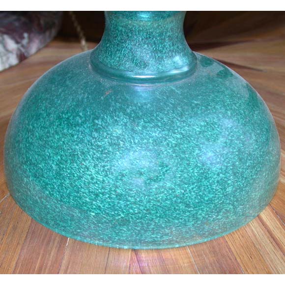 Barovier & Toso Turquoise "Eugeneo" Iridescent Urn Table Lamp