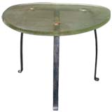 Tri Foot Saint-Gobain Glass Top End Table