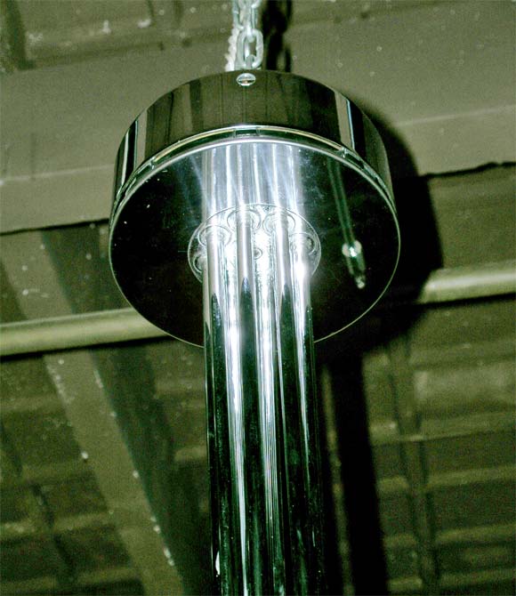 Chrome Italian 1970's Star Ceiling Light For Sale