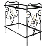 Wrought Iron Two Tier Serving Table in the Style of René Drouet