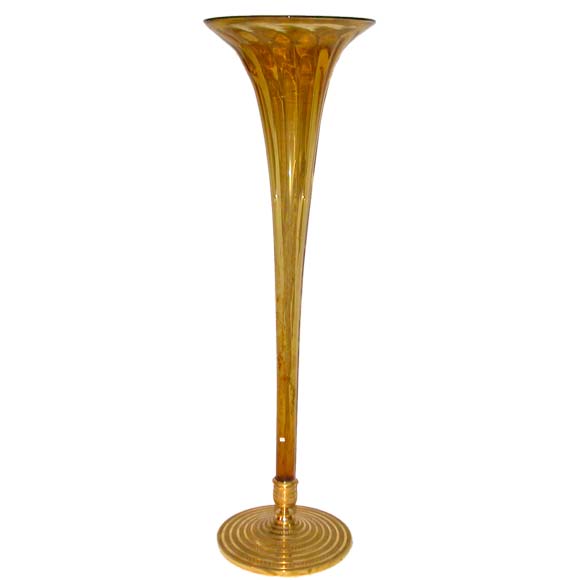 Tall Amber Floor Vase For Sale at 1stDibs
