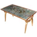 A Carved Gilt Wood and Eglomise Mirrored Coffee Table