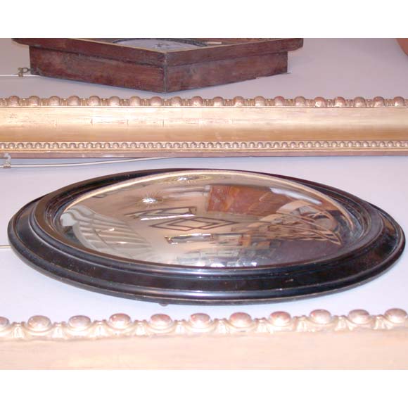 19th Century Napoleon III Convex Oval Mirror For Sale