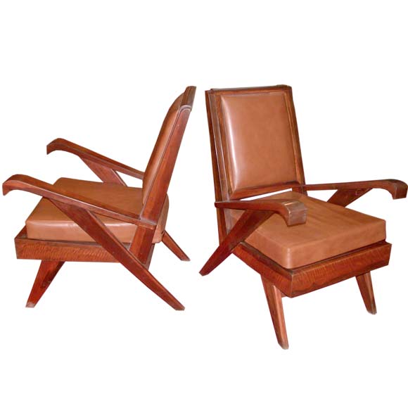Pair of Rosewood Frame Armchairs For Sale