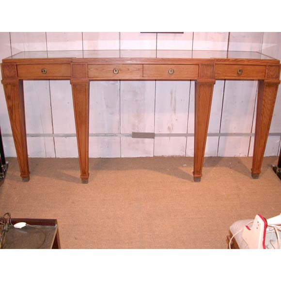 Long Oak Wall Console