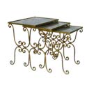 Set of Oyster Eglomisé Nesting Tables