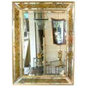 Large Eglomisé Floral Arabesque Mirror