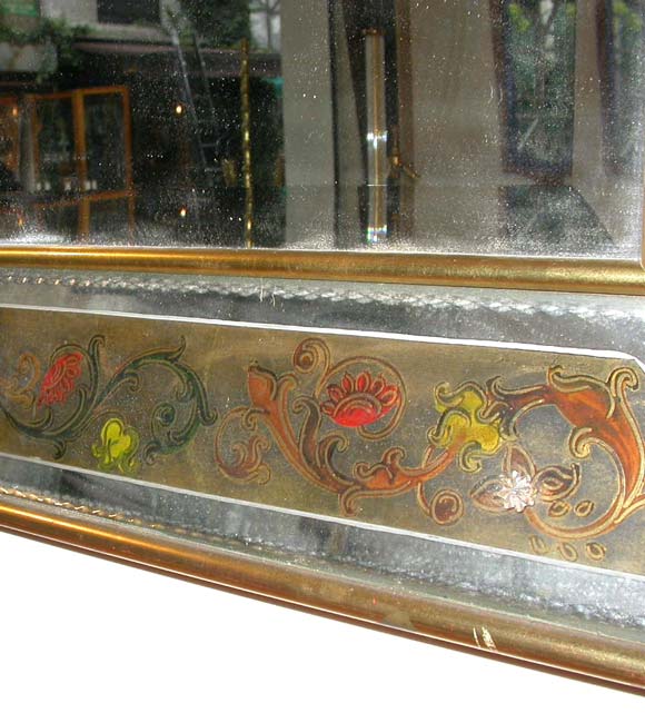 Large Eglomisé Floral Arabesque Mirror