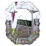 Octagonal Floral and Olive Edge Mirror