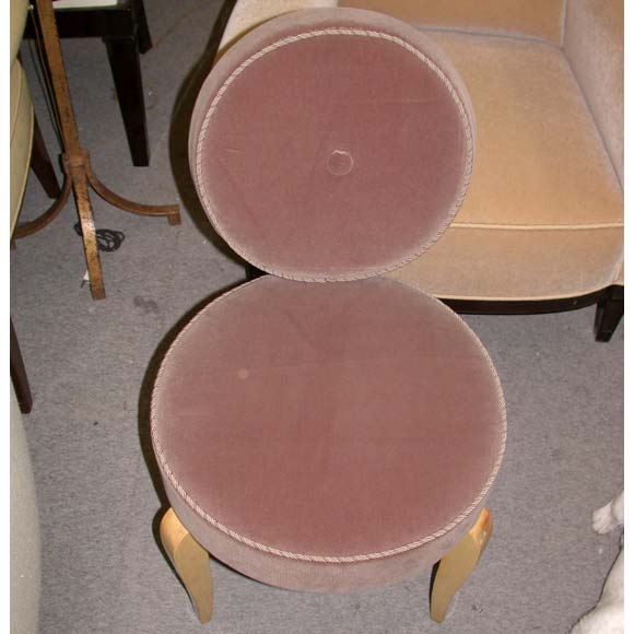 French Pair of Tri Foot Round Chairs For Sale