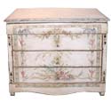Floral Painted Four Drawer Catalan Commode
