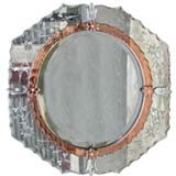 Oval Floral Etched and Peach Baguette Mirror