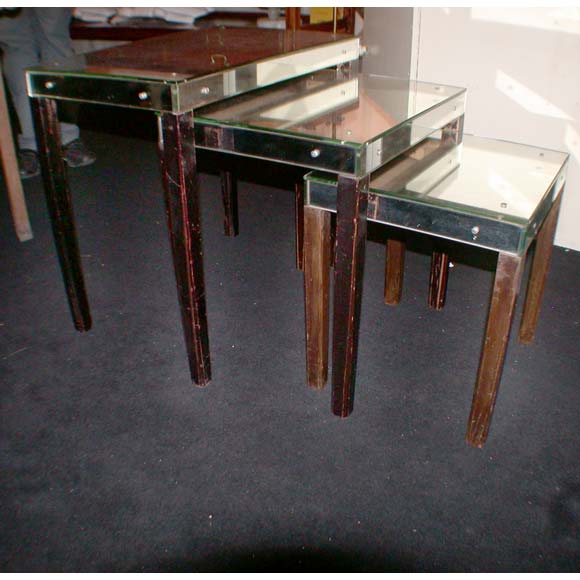 Set of Mirrored Nesting Tables For Sale at 1stDibs