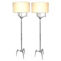 Pair of Cast Aluminum Floor lamps