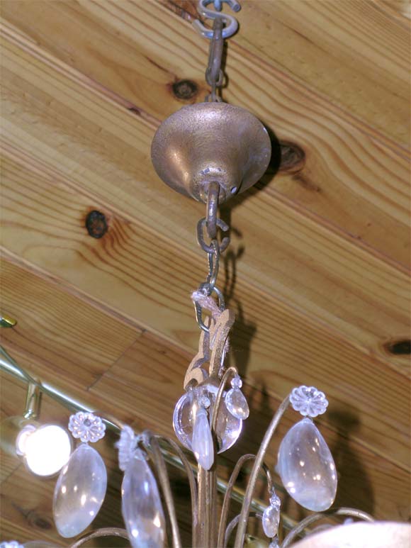 Metal Small Baguès Style Ceiling Light For Sale