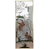 Eglomisé Rooster Fight Mirror