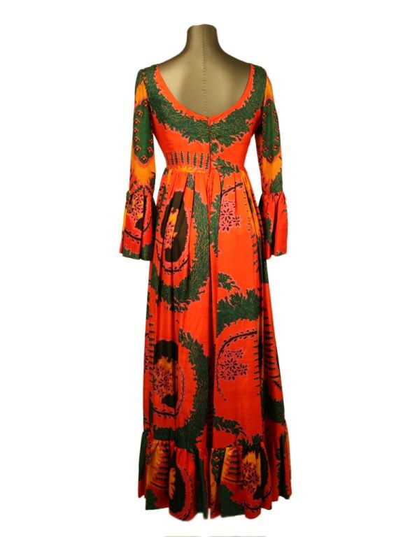 Geoffrey Beene silk "bohemian" style long 70's dress