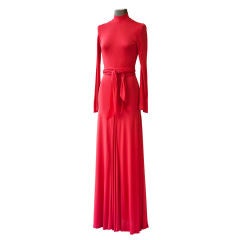 Sibley Coffee Magenta matte jersey bias cut long dress