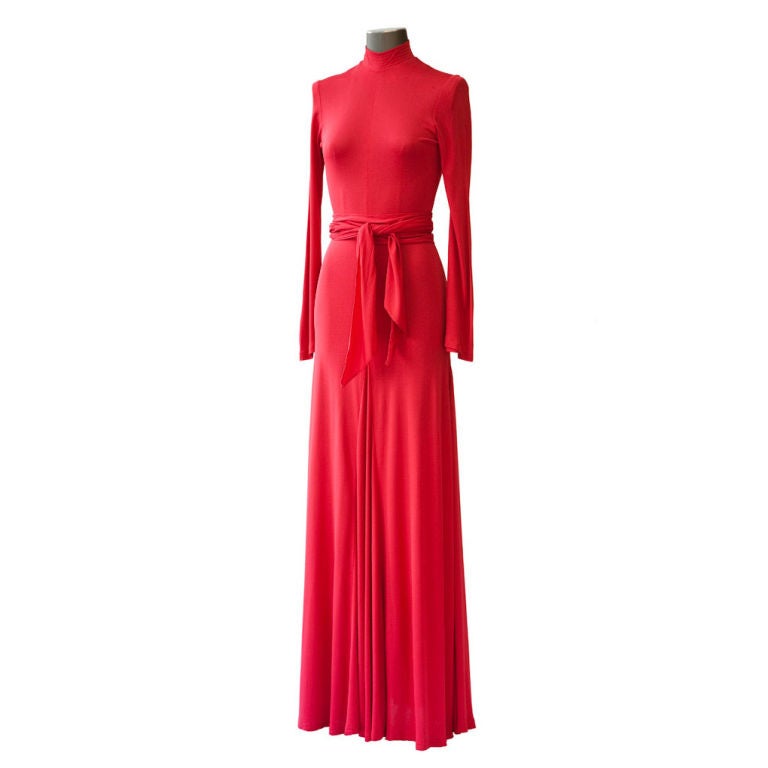 Sibley Coffee Magenta matte jersey bias cut long dress