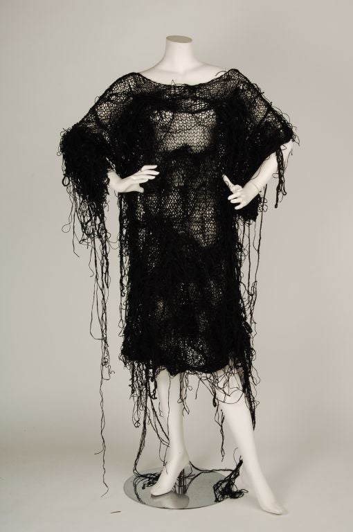 Commes des Garçons handknit black knit dress 3