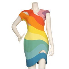 Vintage Mugler Spring/Summer 1990 Rainbow Dress