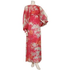Used Hanae Mori Pink Floral gown