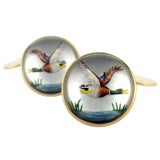 Reverse Crystal Painted Cuff Links
