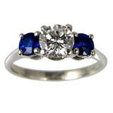 Tiffany & Co. 0.62ct E.G.L. E/VS2 Diamond and Sapphire Ring